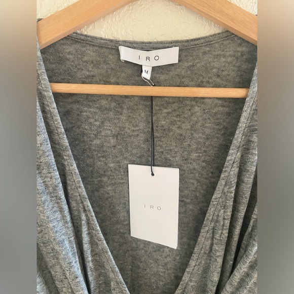 BNWT IRO Grey Stretch Knit Draped Mini Dress - Picture 4 of 7